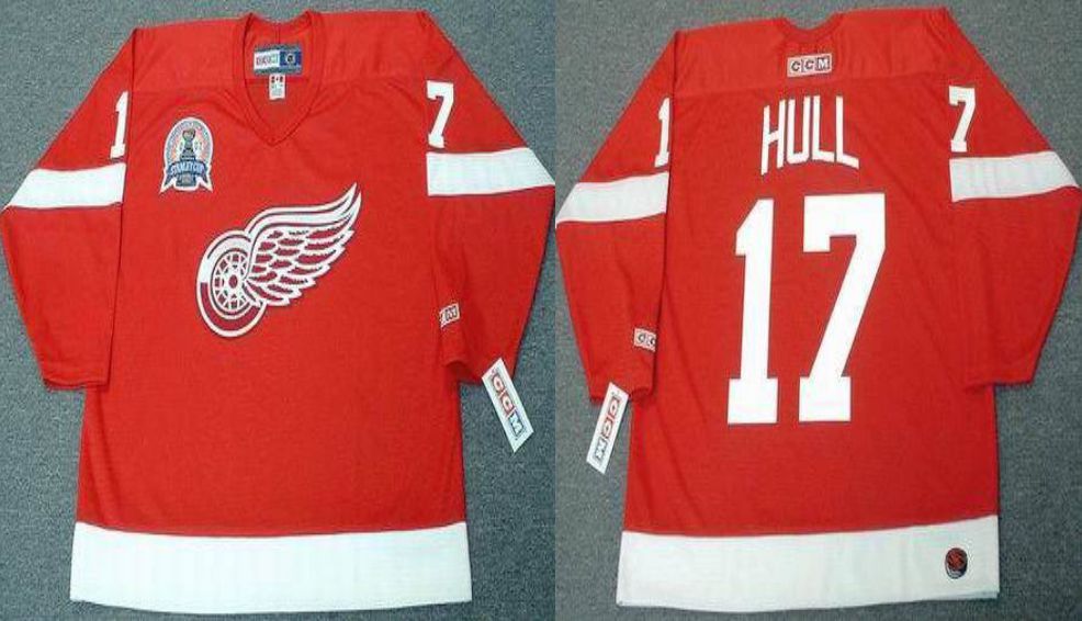 2019 Men Detroit Red Wings #17 Hull Red CCM NHL jerseys